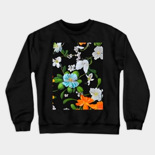 Colorful meadow flowers on a dark background II Crewneck Sweatshirt